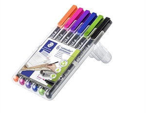 Staedtler Marker Lumocolor Perm 0,6mm set van 6